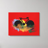zwart fietsendecor in de stad canvas afdruk (Voorkant)