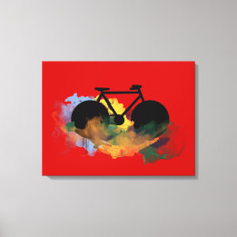 zwart fietsendecor in de stad canvas afdruk