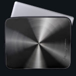 Zwart fijn metaal Roestvrij staal Laptop Sleeve<br><div class="desc">Zwart glanzend,  elegant,  metalen roestvrij staal,  laptophoes. Aangepast en optioneel monogram.</div>
