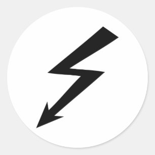 zwart flash-pictogram ronde sticker