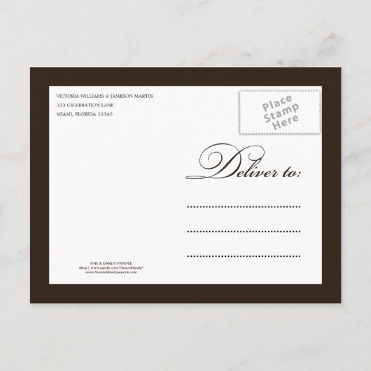 ZWART FLATWARE | VERLOVING DINER UITNODIGING BRIEFKAART (Achterkant)