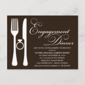ZWART FLATWARE | VERLOVING DINER UITNODIGING BRIEFKAART (Voorkant)