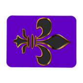 Zwart Fleur-de-lis Goud bijgesneden Magneet (Horizontaal)