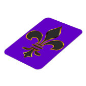 Zwart Fleur-de-lis Goud bijgesneden Magneet (Linkerzijde)