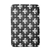 Zwart Fleur-de-lis Patroonontwerp Badmat (Voorkant Verticaal)