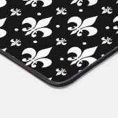 Zwart Fleur-de-lis Patroonontwerp Bureaumat (Hoek)