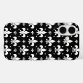 Zwart Fleur-de-lis Patroonontwerp Case-Mate iPhone Case (Achterkant (horizontaal))