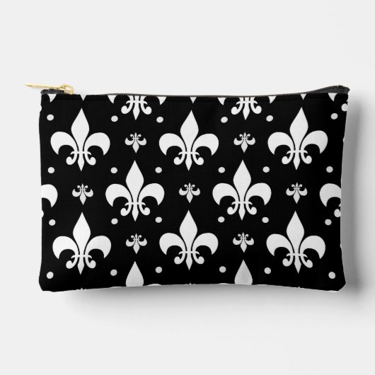 Zwart Fleur-de-lis Patroonontwerp Etui (Voorkant)