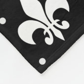 Zwart Fleur-de-lis Patroonontwerp Fleece Deken (Hoek)