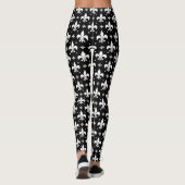 Zwart Fleur-de-lis Patroonontwerp Leggings (Achterkant)