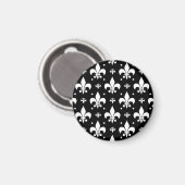 Zwart Fleur-de-lis Patroonontwerp Magneet (Voorkant / Achterkant)