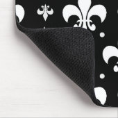 Zwart Fleur-de-lis Patroonontwerp Muismat (Hoek)