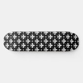 Zwart Fleur-de-lis Patroonontwerp Persoonlijk Skateboard (Horizontaal)