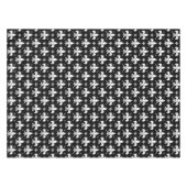 Zwart Fleur-de-lis Patroonontwerp Tafelkleed (Voorkant (Horizontaal))