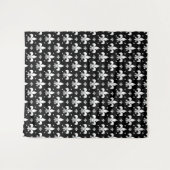 Zwart Fleur-de-lis Patroonontwerp Wandkleed (Voorkant (horizontaal))