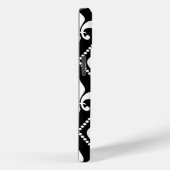 Zwart Fleur de Lis w / monogram Case-Mate iPhone Case (Achterkant / Rechts)