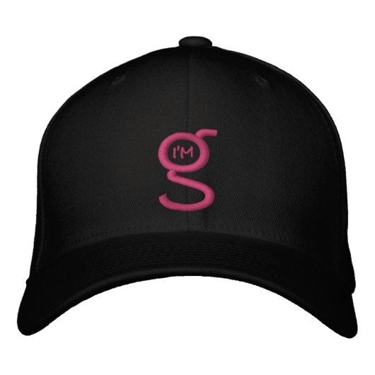 Zwart Flex-Pet met roze geborduurde Logo Pet (Voorkant)