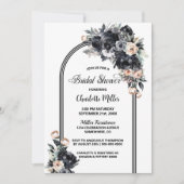 Zwart Floral Arch Vrijgezellenfeest Kaart (Voorkant)