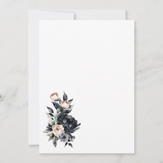 Zwart Floral Arch Vrijgezellenfeest Kaart (Achterkant)