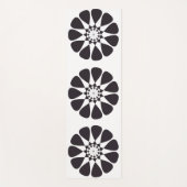 Zwart Floral design Yogamat (Voorkant)