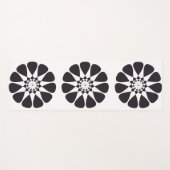 Zwart Floral design Yogamat (Voorkant (horizontaal))