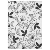 Zwart Floral-patroon aanpassen Klembord (Achterkant)