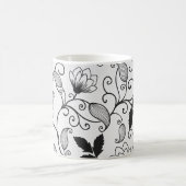 Zwart Floral-patroon aanpassen Koffiemok (Center)