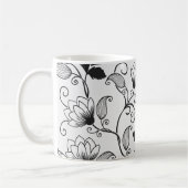 Zwart Floral-patroon aanpassen Koffiemok (Links)
