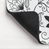 Zwart Floral-patroon aanpassen Muismat (Hoek)