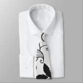 Zwart Floral-patroon aanpassen Stropdas (Gebonden)