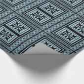 Zwart  Floral Pattern Aangepast ompakken papier (Hoek)