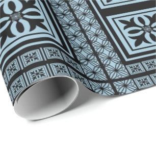 Zwart  Floral Pattern Aangepast ompakken papier