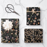 Zwart Floral wrapping Paper<br><div class="desc">Deze stijlvolle en elegante Black Boho Floral Wrapping Paper bevat prachtige handbeschilderde waterverf wildbloemen die zijn gerangschikt in een prachtig boeket dat perfect is voor lente-, zomer- of valbruiloften. Zoek overeenkomende objecten in het Black Boho Wildflower Collectie.</div>
