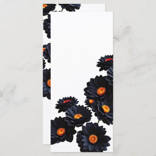 Zwart fluweel bloemen (Voorkant / Achterkant)