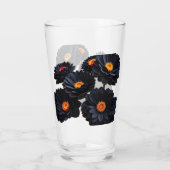 Zwart fluweel bloemen glas (Achterkant)