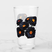 Zwart fluweel bloemen glas (Voorkant)