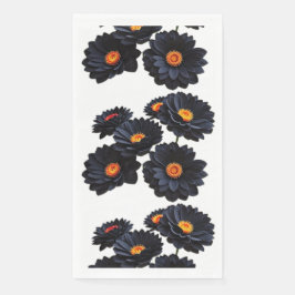 Zwart fluweel bloemen servet