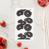 Zwart fluweel bloemen servet (Insitu)