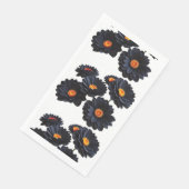 Zwart fluweel bloemen servet (Hoek)