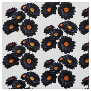 Zwart fluweel bloemen stof