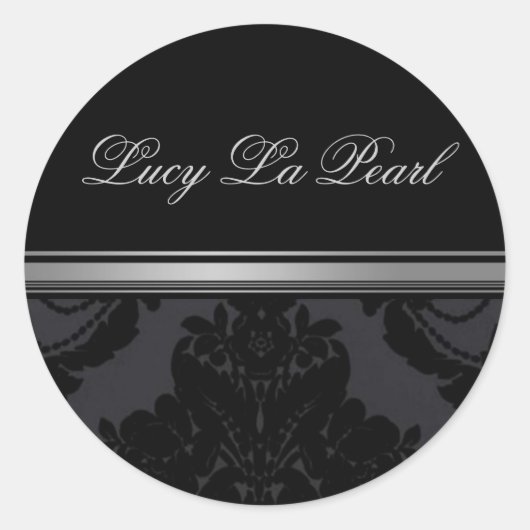 zwart fluweel damast sticker (Voorkant)