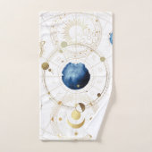 Zwart Fluweel Goud Hemelse Astrologie Bad Handdoek (Handdoek)
