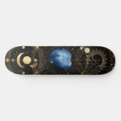 Zwart Fluweel Goud Hemelse Astrologie Persoonlijk Skateboard (Horizontaal)