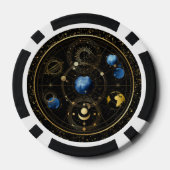 Zwart Fluweel Goud Hemelse Astrologie Poker Chips (Achterkant)