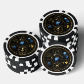 Zwart Fluweel Goud Hemelse Astrologie Poker Chips (Opstapeling)