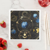 Zwart Fluweel Goud Hemelse Astrologie Servet (Insitu)