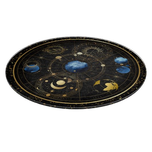 Zwart Fluweel Goud Hemelse Astrologie Snijplank (Hoek)