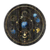 Zwart Fluweel Goud Hemelse Astrologie Snijplank (Voorkant)