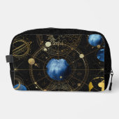 Zwart Fluweel Goud Hemelse Astrologie Toilettasje (Voorkant)