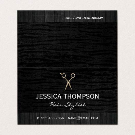 zwart fluweel | houtversiering visitekaartje (Buitenkant ongevouwen)